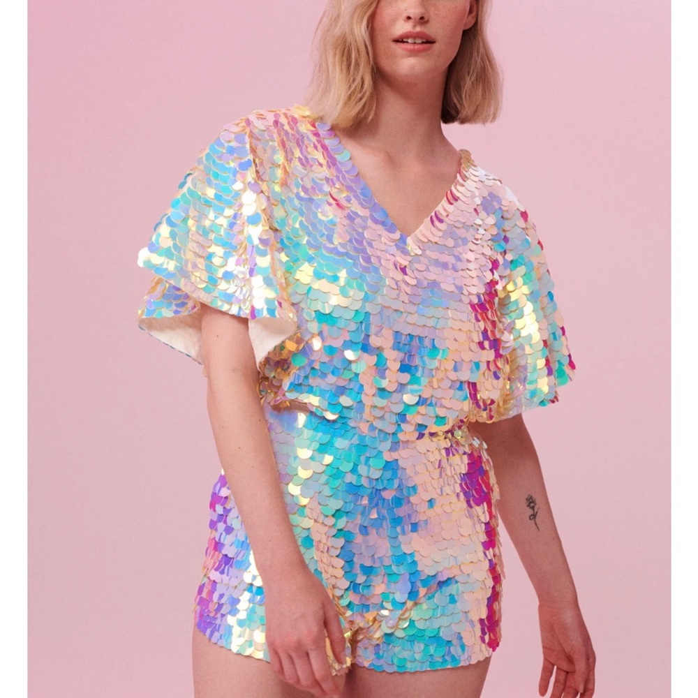 Rosa Bloom sequin romper as worn by Taylor Swift